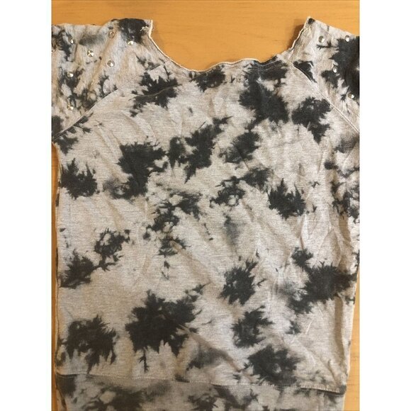 Rubber Doll Gray Tie Dye Sweatshirt w Metal Studs On Long Sleeves Size Small - - Picture 5 of 5